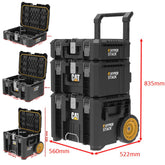 CAT DA41005 HYPER STACK Ağır Hizmet Tipi 3’Lü Tekerlekli Kilitli Takım Çantası Seti - Onivias